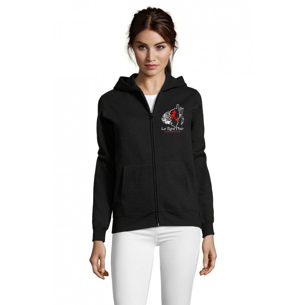 Sweat Femme Zipp capuche Le Tigre Noir